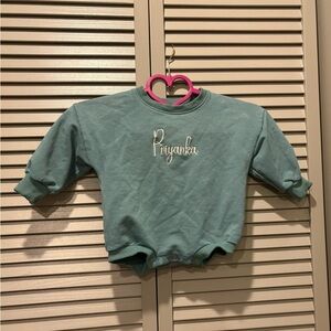 Embroidered Teal Long-Sleeve Bubble Romper